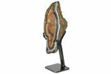 Geode Section With Colorful Agate Rind & Metal Stand - Uruguay #121864-3